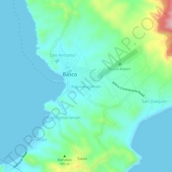 Kayvaluganan topographic map, elevation, terrain