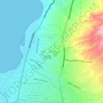 Talise topographic map, elevation, terrain