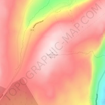 Crockalough topographic map, elevation, terrain
