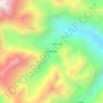 Azulcocha topographic map, elevation, terrain