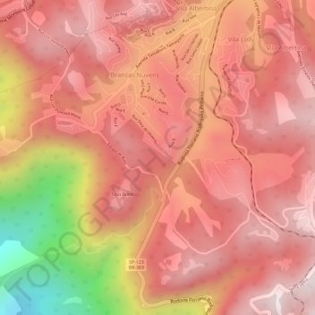 Floresta Negra topographic map, elevation, terrain