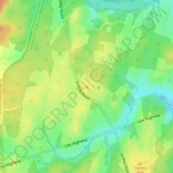 Matthews Hill topographic map, elevation, terrain