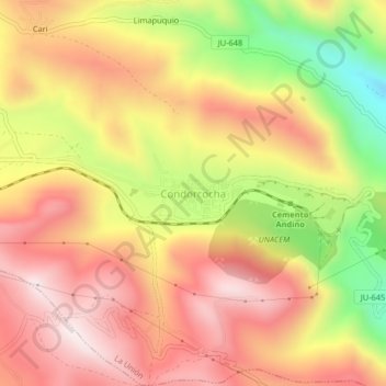 Condorcocha topographic map, elevation, terrain