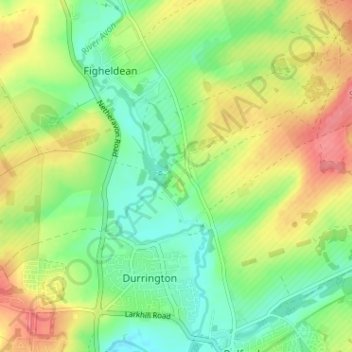 Brigmerston topographic map, elevation, terrain