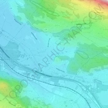 Schlins topographic map, elevation, terrain