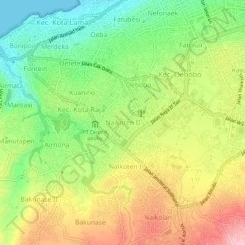 Naikoten II topographic map, elevation, terrain