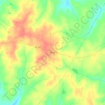 Wood topographic map, elevation, terrain