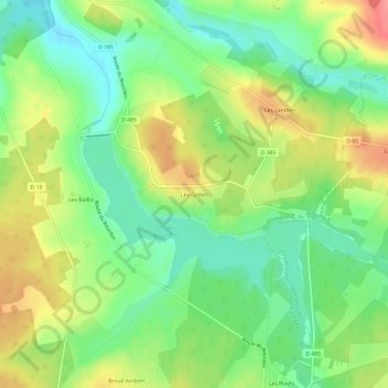 Les Grilles topographic map, elevation, terrain