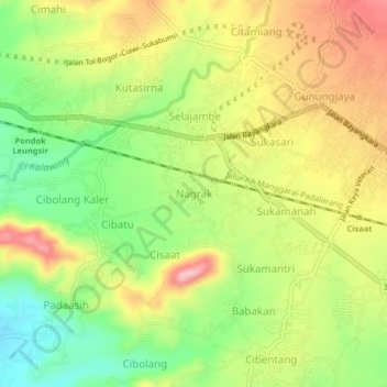 Nagrak topographic map, elevation, terrain