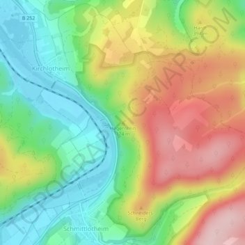 Hagenstein topographic map, elevation, terrain