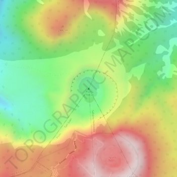 Poás topographic map, elevation, terrain