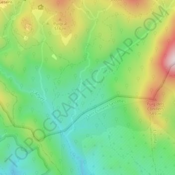 la Rabassada topographic map, elevation, terrain
