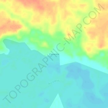 Cesareia topographic map, elevation, terrain