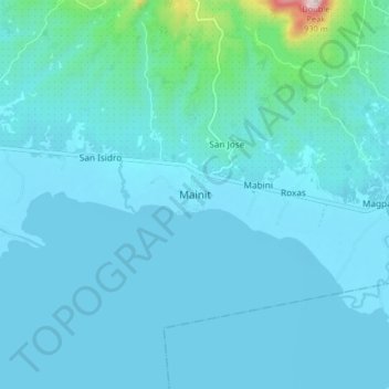 Mainit topographic map, elevation, terrain