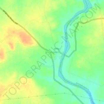 Inamgaon topographic map, elevation, terrain