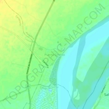Puerto Giraldo topographic map, elevation, terrain