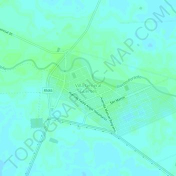 Villa General Güemes topographic map, elevation, terrain