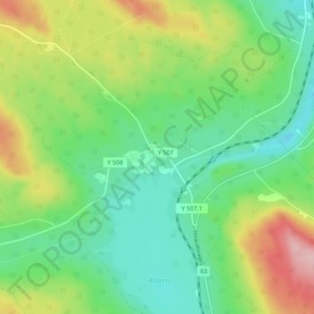 Albybyn topographic map, elevation, terrain
