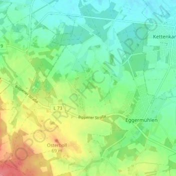 Bockraden topographic map, elevation, terrain