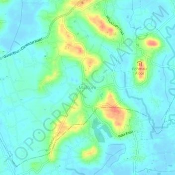 Mattom topographic map, elevation, terrain