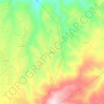 عليقون topographic map, elevation, terrain