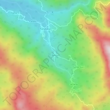 Banua topographic map, elevation, terrain