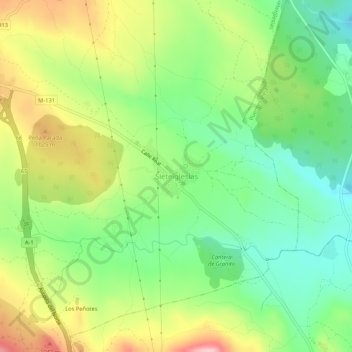 Sieteiglesias topographic map, elevation, terrain