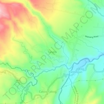 Tanato topographic map, elevation, terrain