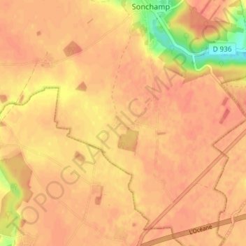 Chatonville topographic map, elevation, terrain