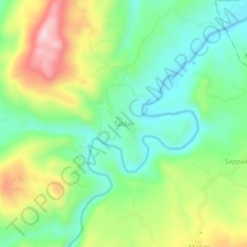 Tablac topographic map, elevation, terrain