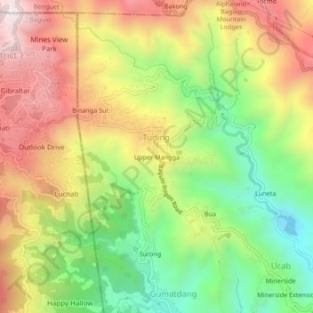 Upper Mangga topographic map, elevation, terrain