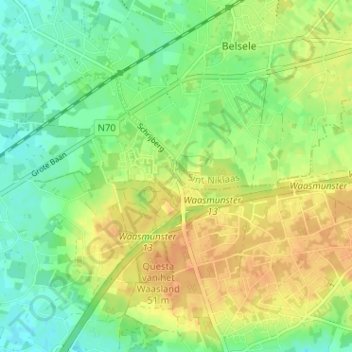 Patotterij topographic map, elevation, terrain