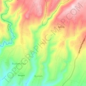 Saren topographic map, elevation, terrain