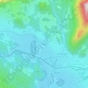 Rödschitz topographic map, elevation, terrain