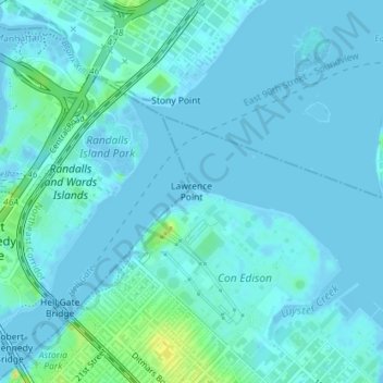 Lawrence Point topographic map, elevation, terrain