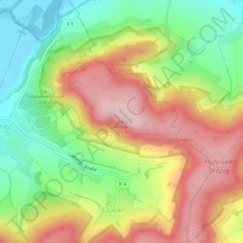 Gleisberg topographic map, elevation, terrain