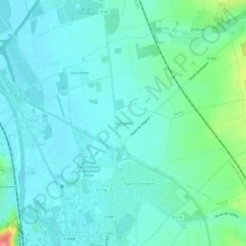 Le Popelin topographic map, elevation, terrain
