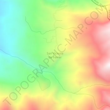 San Vicente de Ferrer topographic map, elevation, terrain
