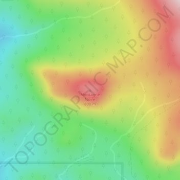 Montagne Noire topographic map, elevation, terrain