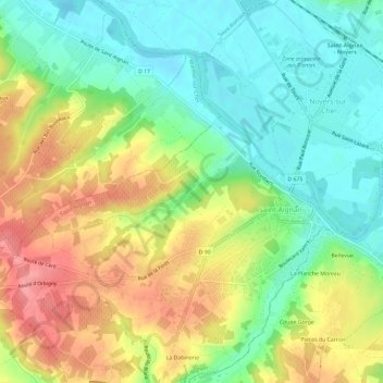 La Moricette topographic map, elevation, terrain