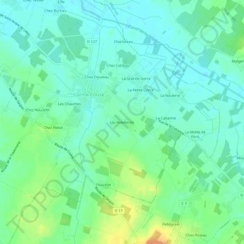 Les Ridelleries topographic map, elevation, terrain