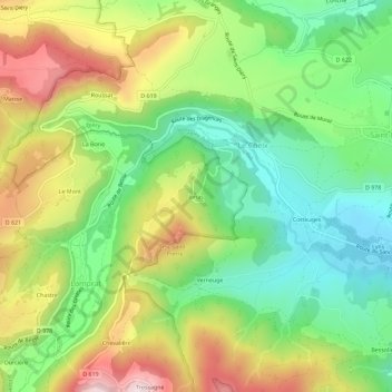 Jonas topographic map, elevation, terrain