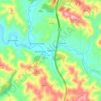 Pardieiro topographic map, elevation, terrain