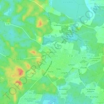 Cabarriou topographic map, elevation, terrain