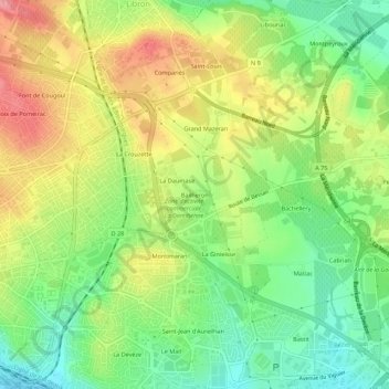 Bailheron topographic map, elevation, terrain