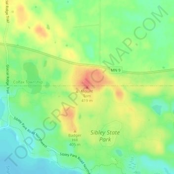 Mount Tom topographic map, elevation, terrain