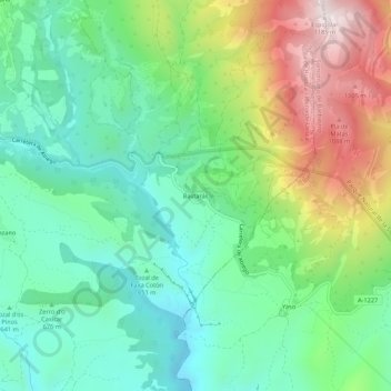 Bastarás topographic map, elevation, terrain