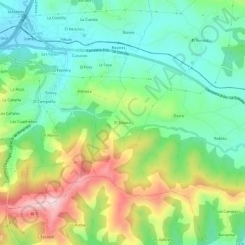 El Solanu topographic map, elevation, terrain