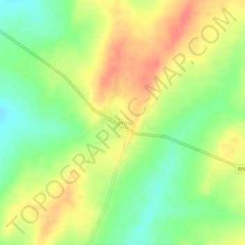 Serou topographic map, elevation, terrain