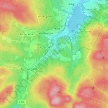 Backarna topographic map, elevation, terrain